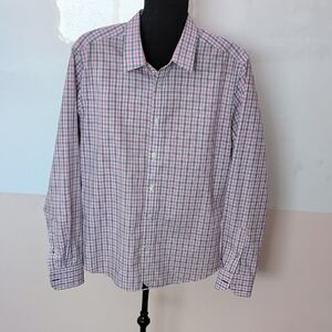 UNTUCKit Men's Pink and White Checkered Shirt